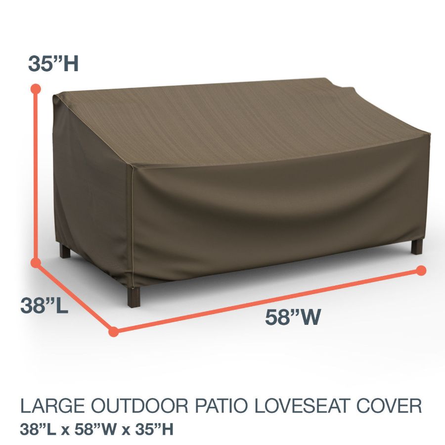 Picture of Large Outdoor Loveseat Cover - StormBlock™ Platinum Black and Tan Weave