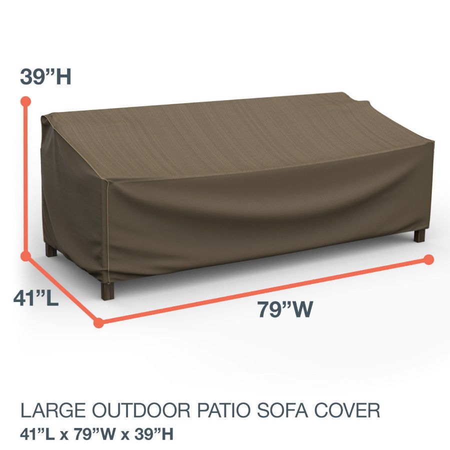 Photo de Large Outdoor Sofa Cover - StormBlock™ Platinum Black and Tan Weave