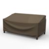 Photo de Medium Outdoor Loveseat Cover - StormBlock™ Platinum Black and Tan Weave