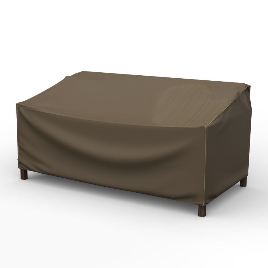 Picture of Medium Outdoor Loveseat Cover - StormBlock™ Platinum Black and Tan Weave