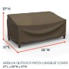 Picture of Medium Outdoor Loveseat Cover - StormBlock™ Platinum Black and Tan Weave