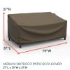 Photo de Medium Outdoor Sofa Cover - StormBlock™ Platinum Black and Tan Weave