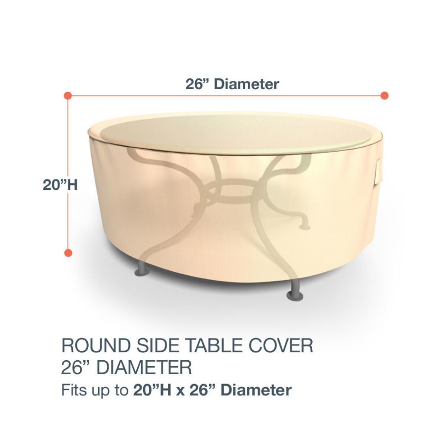 Photo de 26" Round Outdoor Side Table Cover - Select Tan