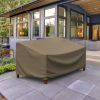 Photo de Small Outdoor Loveseat Cover - StormBlock™ Platinum Black and Tan Weave