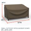 Photo de Small Outdoor Loveseat Cover - StormBlock™ Platinum Black and Tan Weave