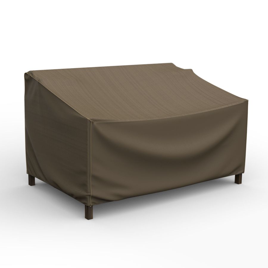 Photo de Small Outdoor Sofa Cover - StormBlock™ Platinum Black and Tan Weave