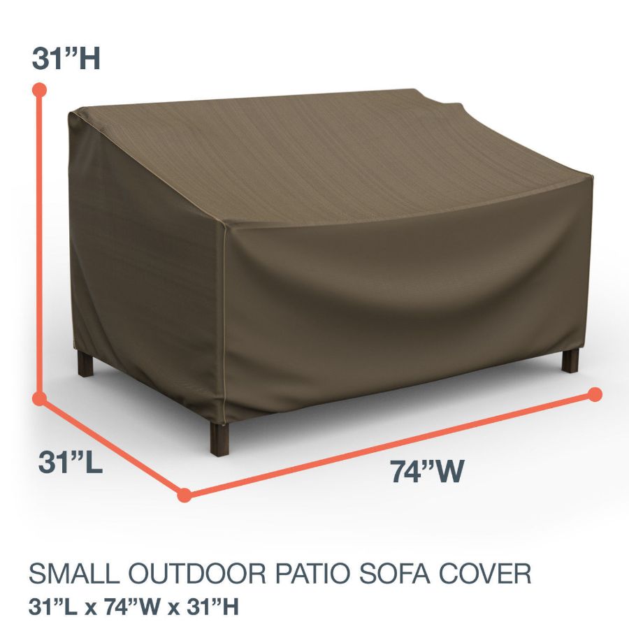 Picture of Small Outdoor Sofa Cover - StormBlock™ Platinum Black and Tan Weave