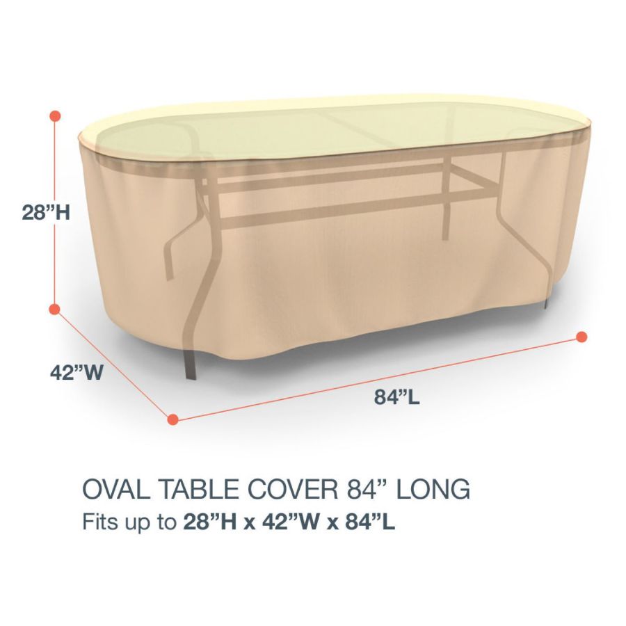 Photo de Oval Table Covers 84 in Long - Select Tan