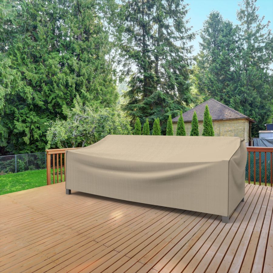 Picture of Extra Large Outdoor Loveseat Cover - StormBlock™ Signature Black Ivory