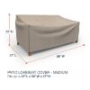 Picture of Medium Outdoor Loveseat Cover - StormBlock™ Signature Black Ivory