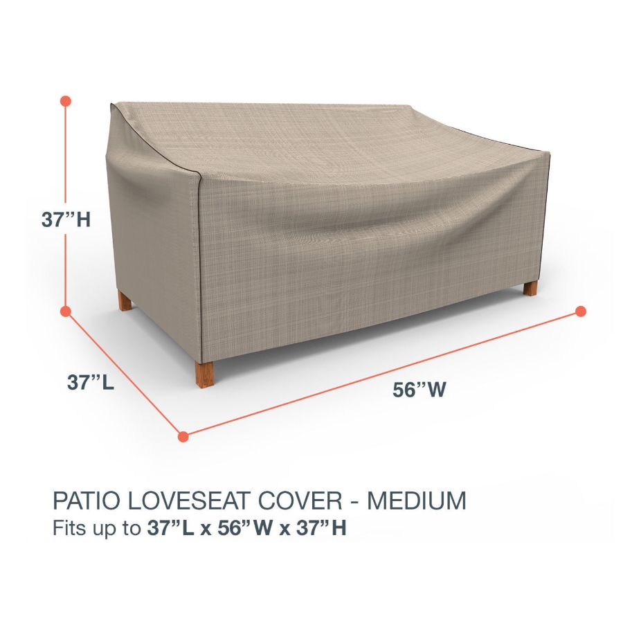 Photo de Medium Outdoor Loveseat Cover - StormBlock™ Signature Black Ivory