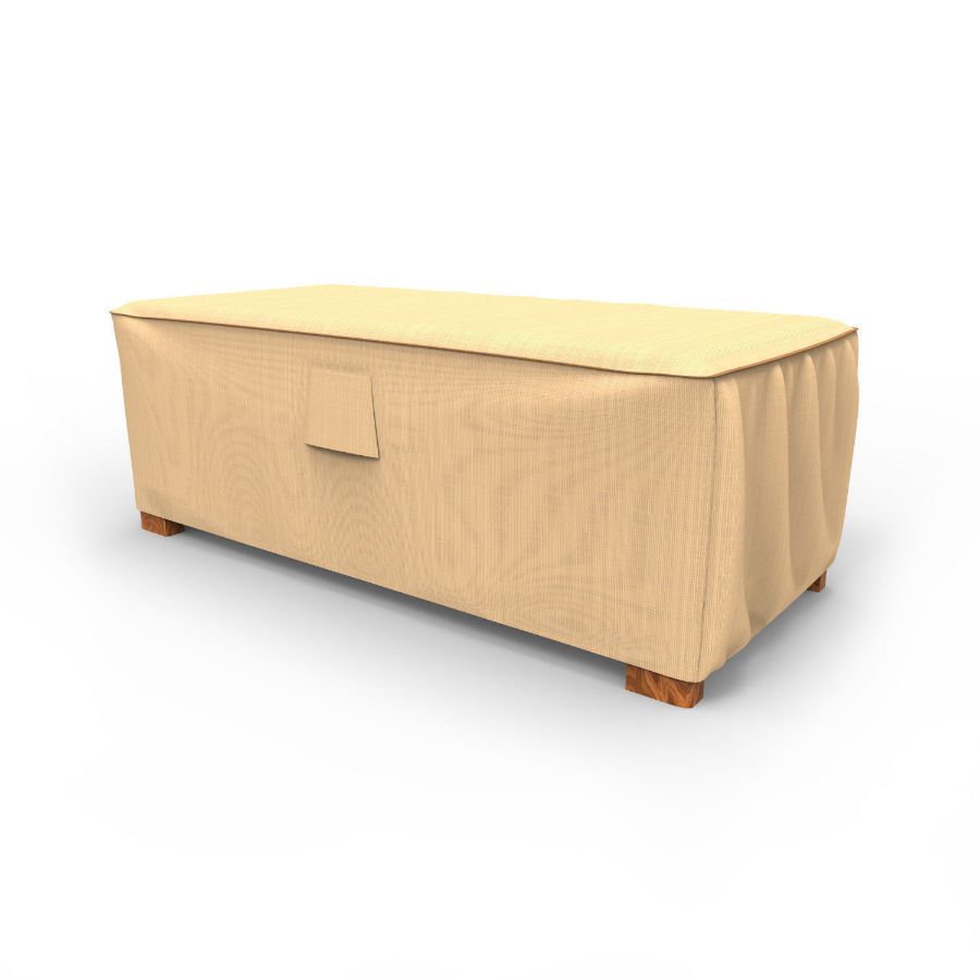 Photo de Large Slim Outdoor Ottoman/Coffee Table Cover - Select Tan