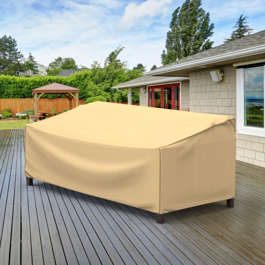 Photo de Extra Large Outdoor Loveseat Cover - StormBlock™ Signature Tan