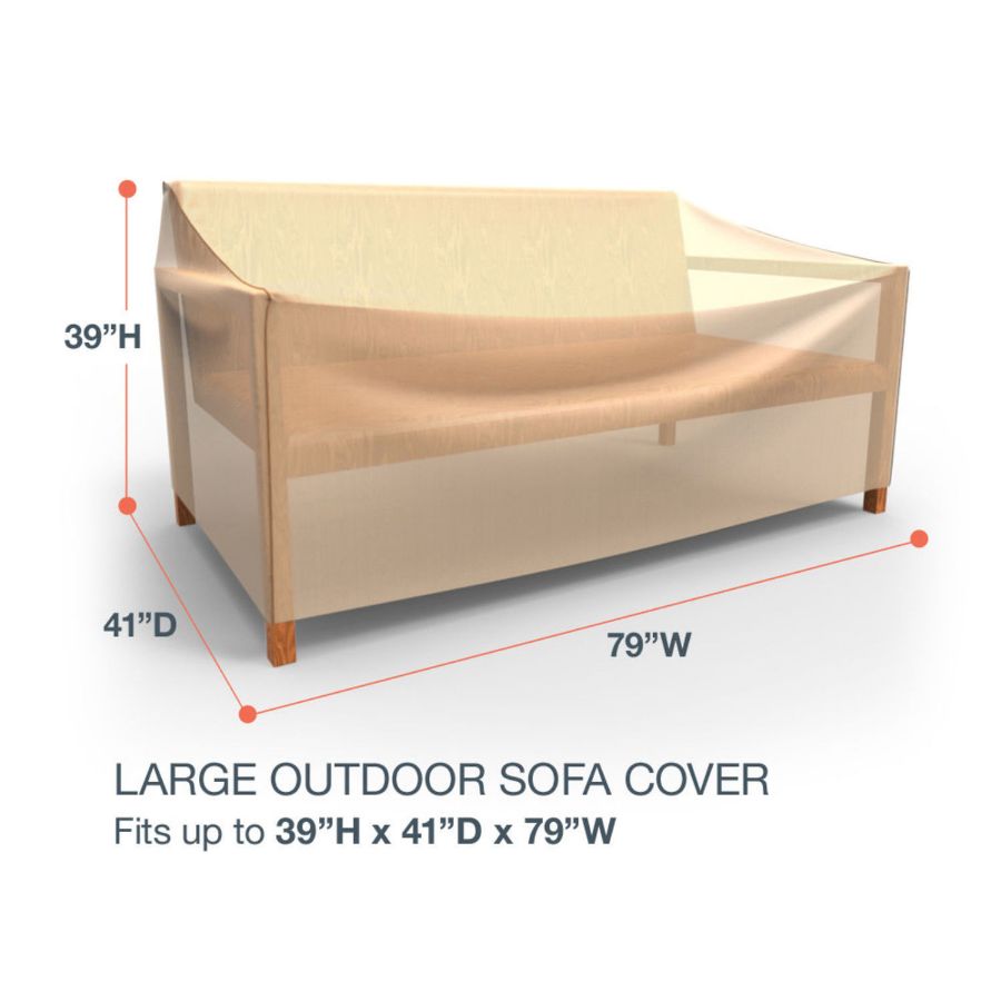 Photo de Large Outdoor Sofa Cover - StormBlock™ Signature Tan
