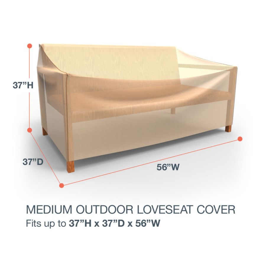 Picture of Medium Outdoor Loveseat Cover - StormBlock™ Signature Tan