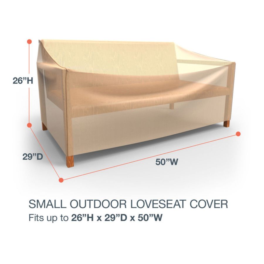 Photo de Small Outdoor Loveseat Cover - StormBlock™ Signature Tan