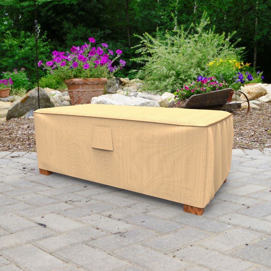 Photo de Slim Outdoor Ottoman/Coffee Table Cover - Select Tan