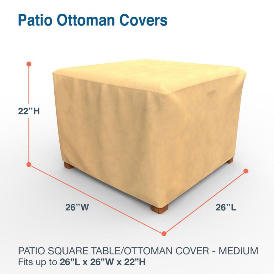 Photo de 26" Square Outdoor Side Table/Ottoman Cover - Classic