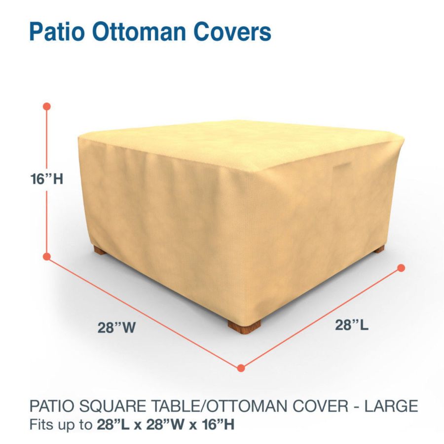 Photo de 28" Square Outdoor Side Table/Ottoman Cover - Classic