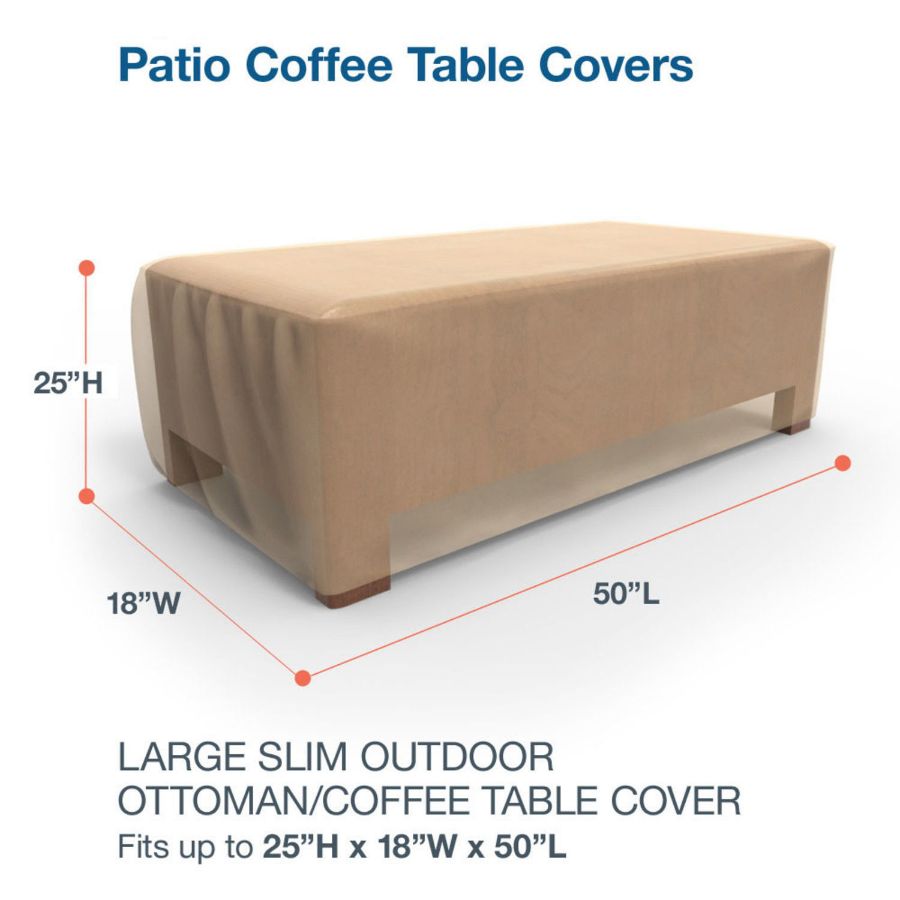 Picture of Large Slim Outdoor Ottoman/Coffee Table Cover - Classic