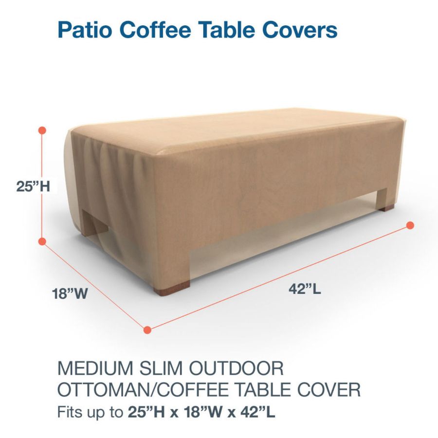 Picture of Medium Slim Outdoor Ottoman/Coffee Table Cover - Classic