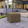 Picture of 22" Square Outdoor Side Table/Ottoman Cover - StormBlock™ Platinum Black and Tan Weave