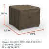 Picture of 22" Square Outdoor Side Table/Ottoman Cover - StormBlock™ Platinum Black and Tan Weave