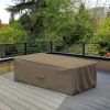 Photo de Medium Outdoor Ottoman/Coffee Table Cover - StormBlock™ Platinum Black and Tan Weave