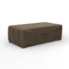 Photo de Medium Outdoor Ottoman/Coffee Table Cover - StormBlock™ Platinum Black and Tan Weave