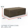 Photo de Outdoor Ottoman Cover - StormBlock™ Platinum Black and Tan Weave