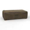 Picture of Slim Outdoor Ottoman/Coffee Table Cover - StormBlock™ Platinum Black and Tan Weave