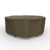 Photo de Extra Large Round Table and Chairs Combo Covers - StormBlock™ Platinum Black and Tan Weave