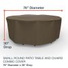 Photo de Small Round Table and Chairs Combo Covers - StormBlock™ Platinum Black and Tan Weave