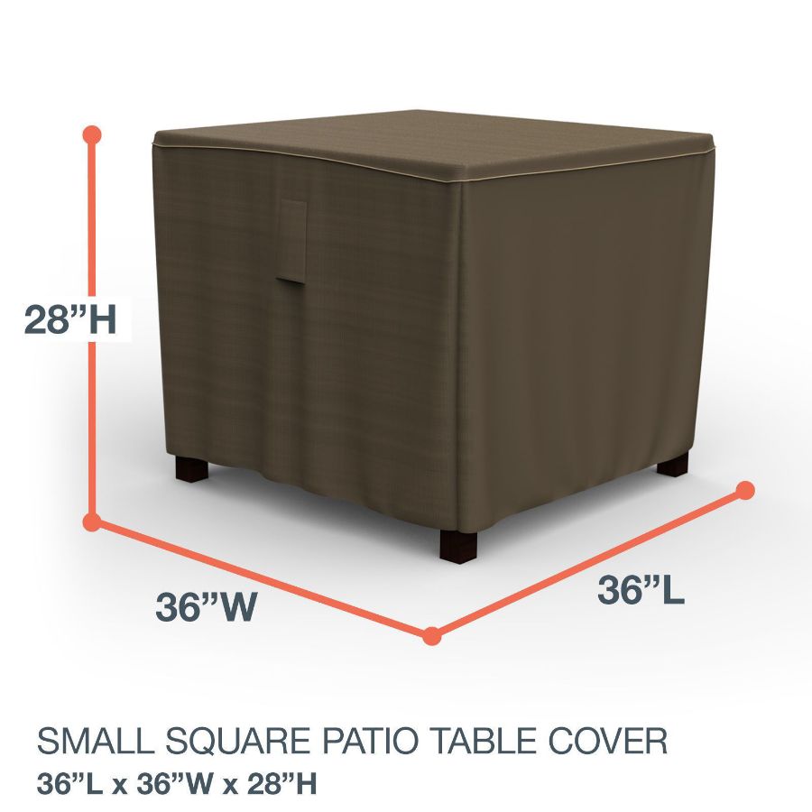 Photo de Square Table Covers 36 in Long - StormBlock™ Platinum Black and Tan Weave