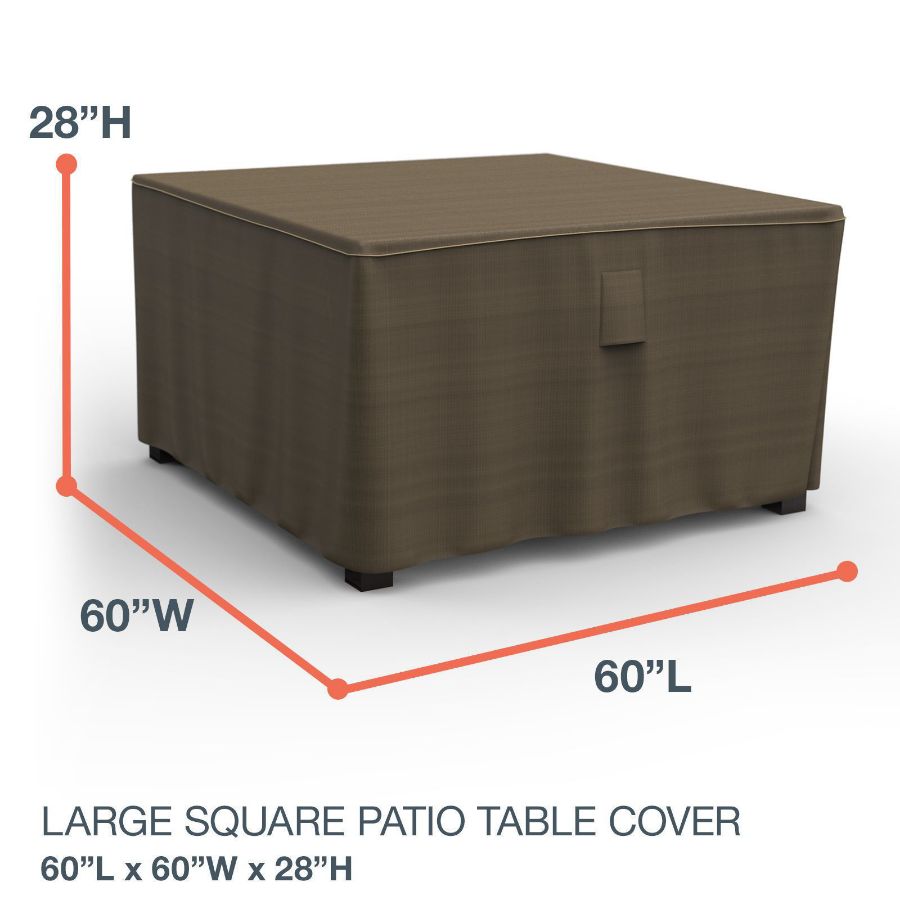 Picture of Square Table Covers 60 in Long - StormBlock™ Platinum Black and Tan Weave