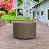 Photo de 26" Round Outdoor Side Table Cover - StormBlock™ Platinum Black and Tan Weave