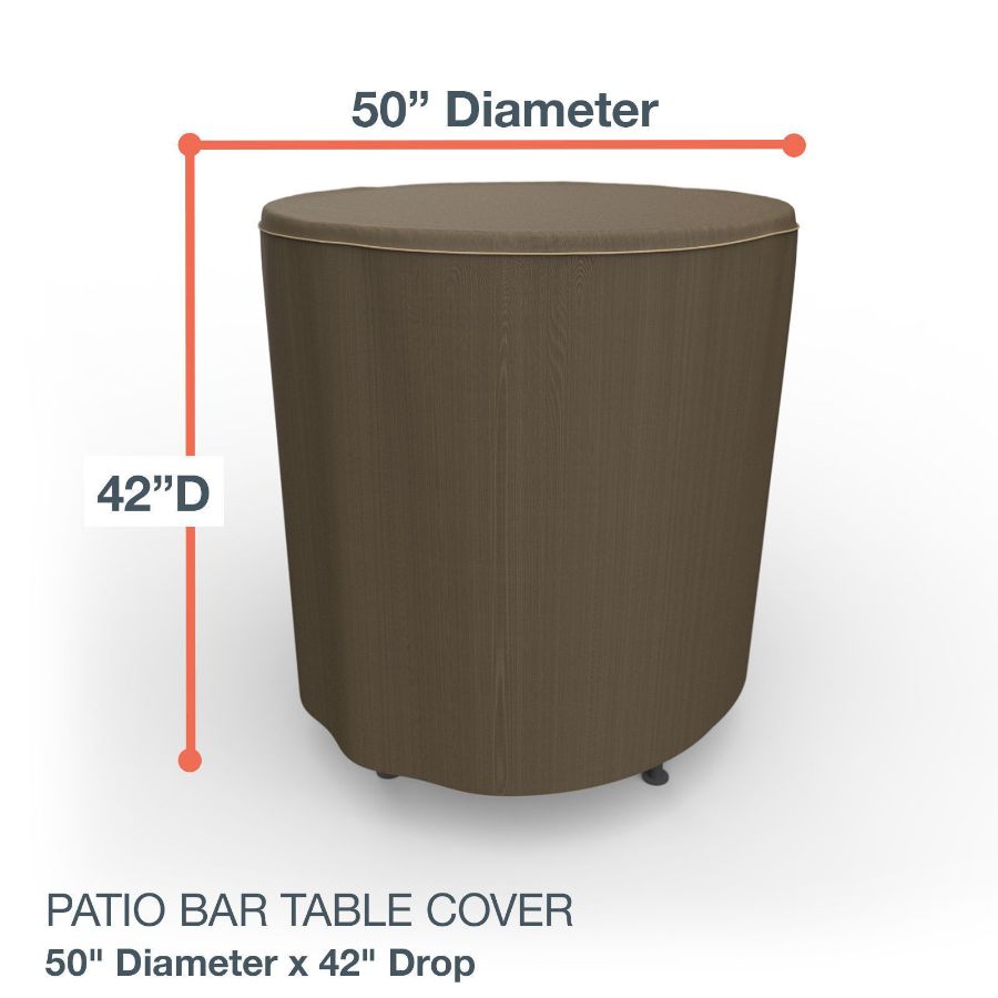 Photo de Round Bar Table Covers 50 in Diameter - StormBlock™ Platinum Black and Tan Weave