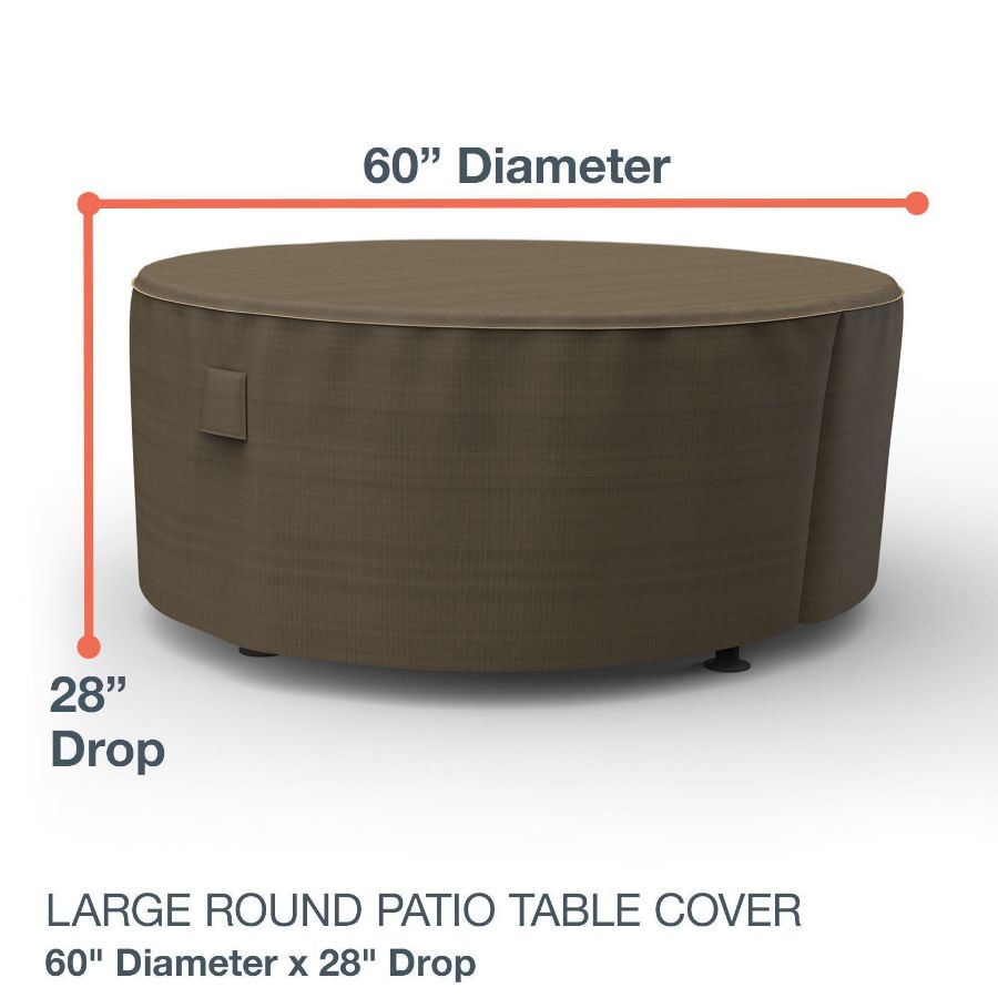 Photo de Round Table Covers 60 in Diameter - StormBlock™ Platinum Black and Tan Weave