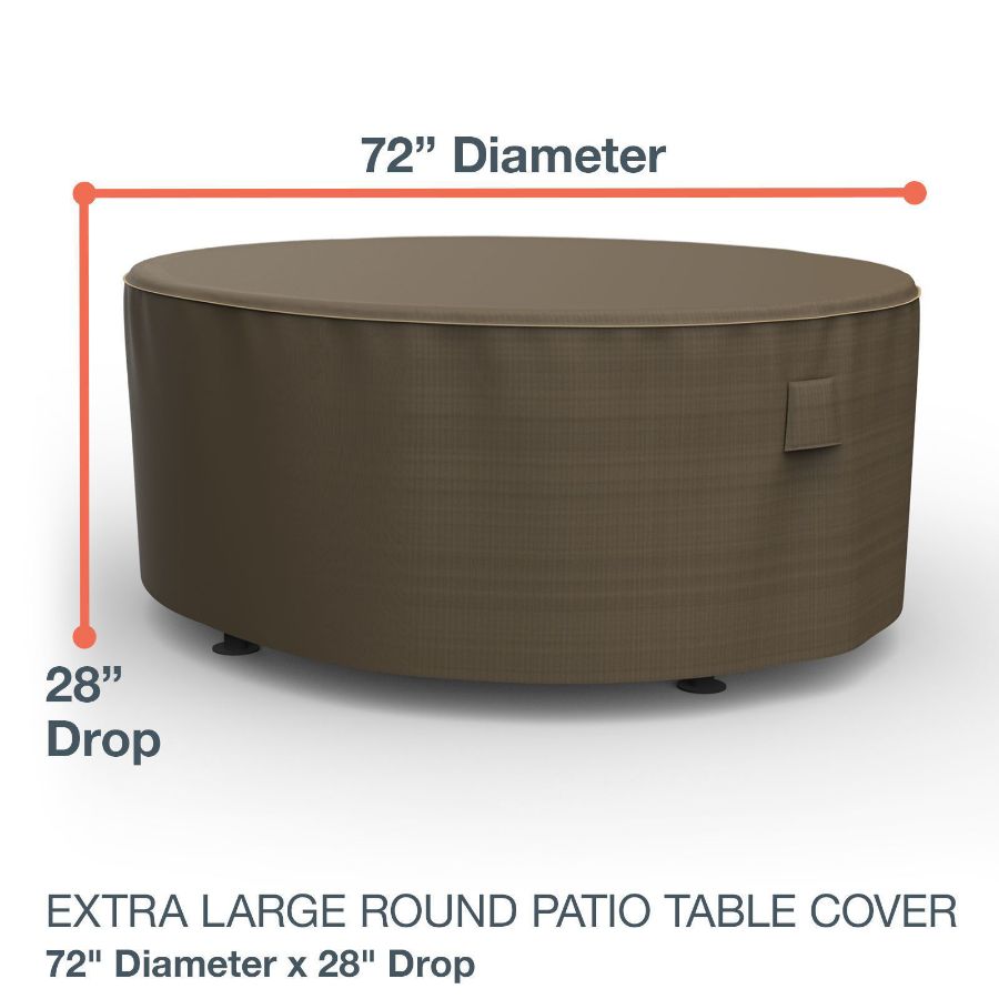 Photo de Round Table Covers 72 in Diameter - StormBlock™ Platinum Black and Tan Weave
