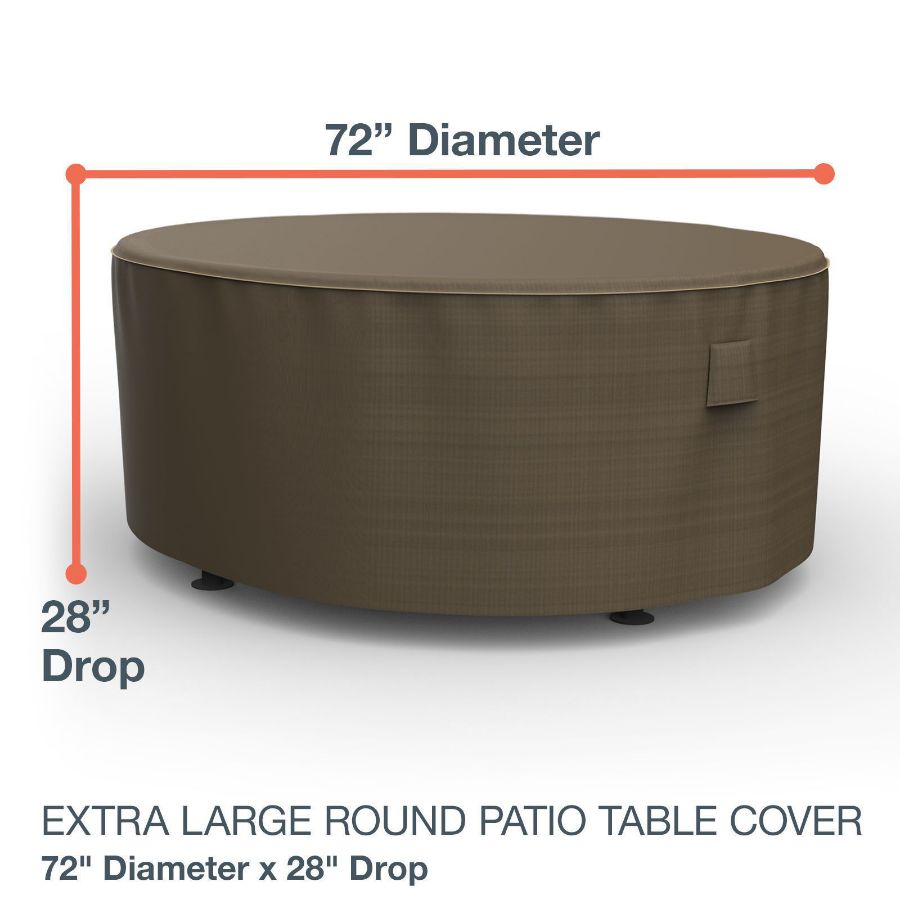 Photo de Round Table Covers 72 in Diameter - StormBlock™ Platinum Black and Tan Weave
