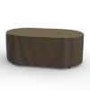 Photo de Oval Table Covers 60 in Long - StormBlock™ Platinum Black and Tan Weave