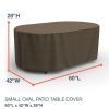 Picture of Oval Table Covers 60 in Long - StormBlock™ Platinum Black and Tan Weave