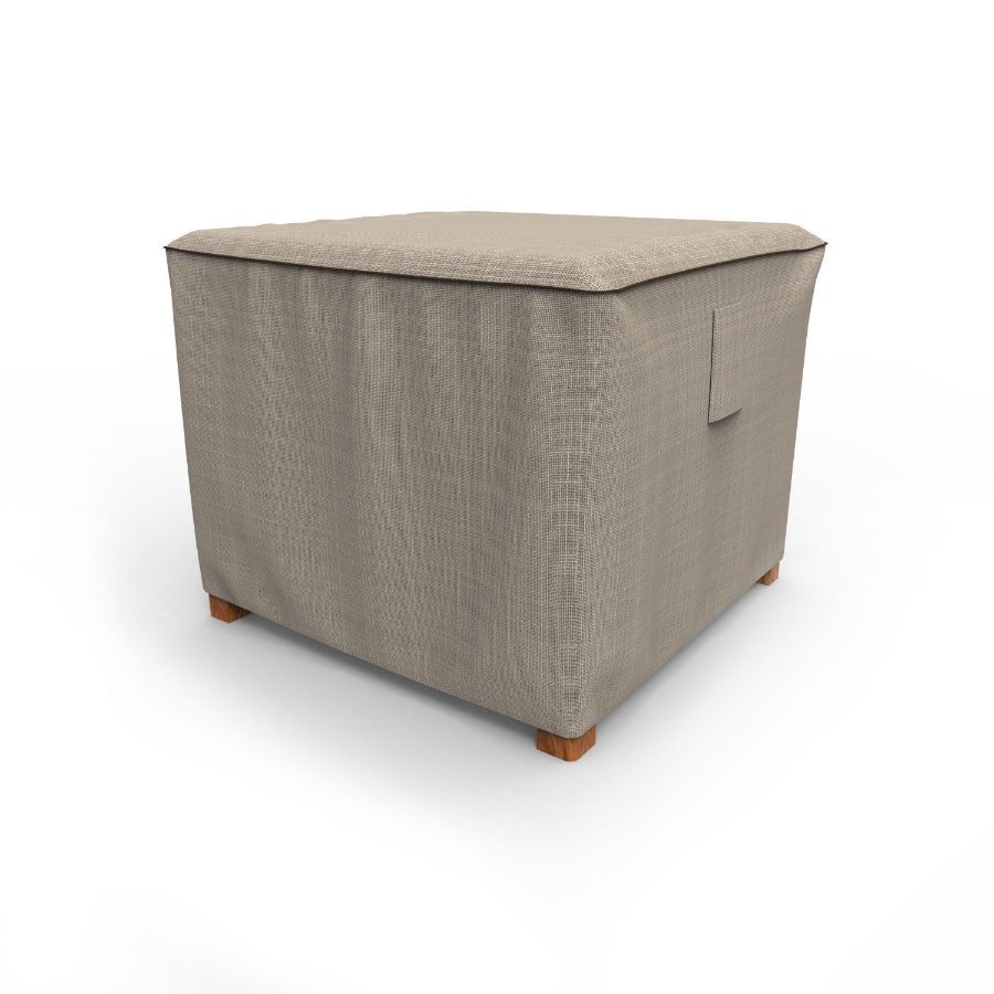 Photo de 26" Square Outdoor Side Table/Ottoman Cover - StormBlock™ Signature Black Ivory