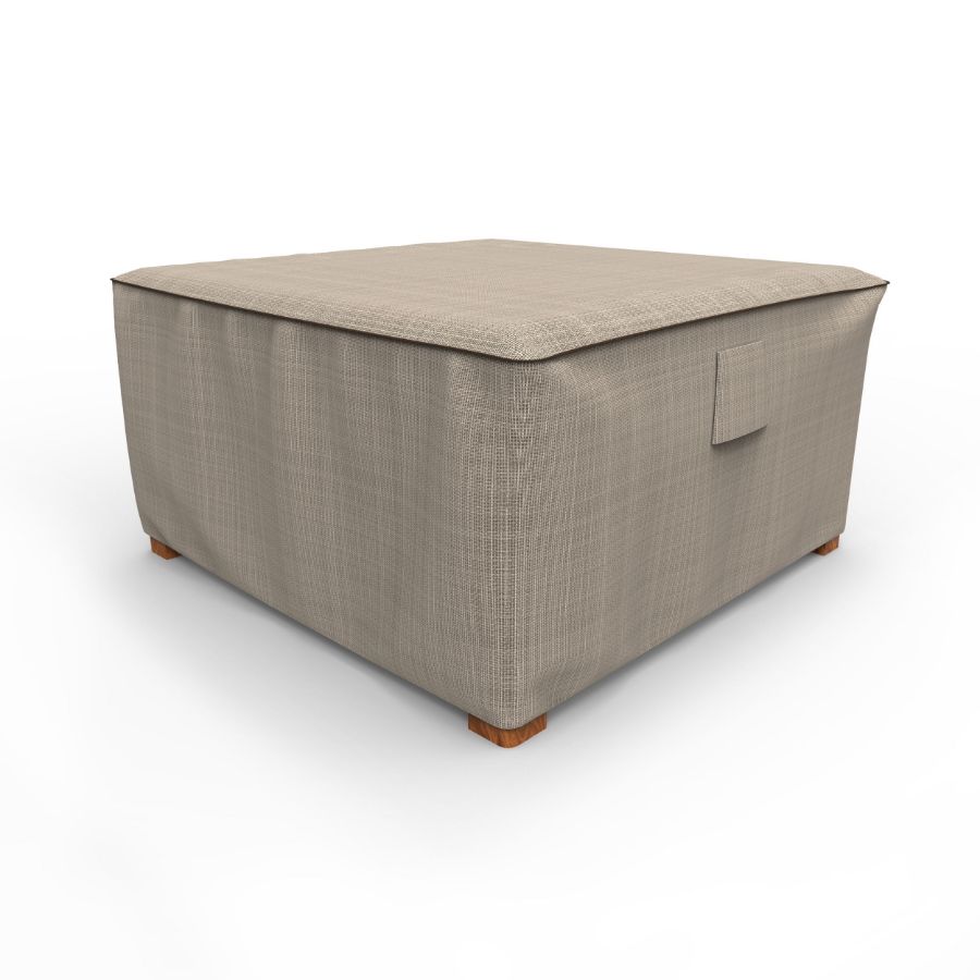 Photo de 36" Square Outdoor Side Table/Ottoman Cover - StormBlock™ Signature Black Ivory