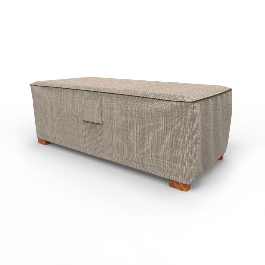 Picture of Large Slim Outdoor Ottoman/Coffee Table Cover - StormBlock™ Signature Black Ivory