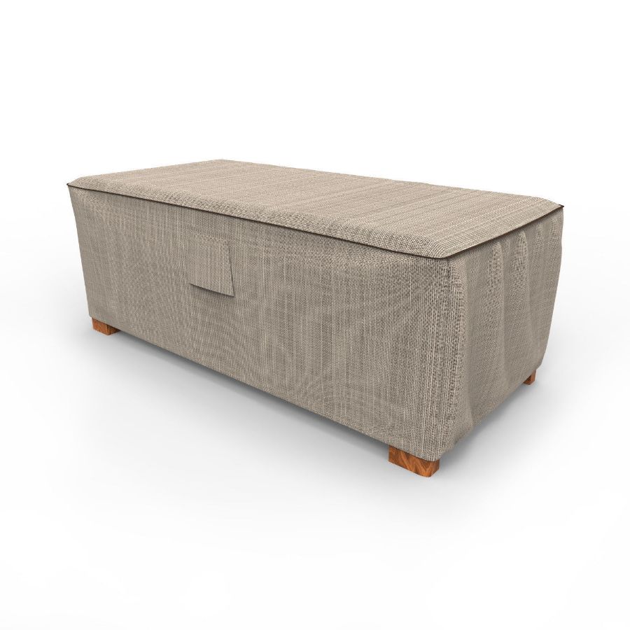 Picture of Medium Slim Outdoor Ottoman/Coffee Table Cover - StormBlock™ Signature Black Ivory