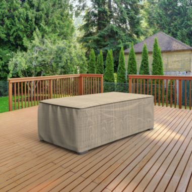 Photo de Outdoor Ottoman/Coffee Table Cover - StormBlock™ Signature Black Ivory