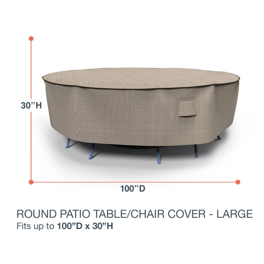 Photo de Large Round Table and Chairs Combo Covers - StormBlock™ Signature Black Ivory