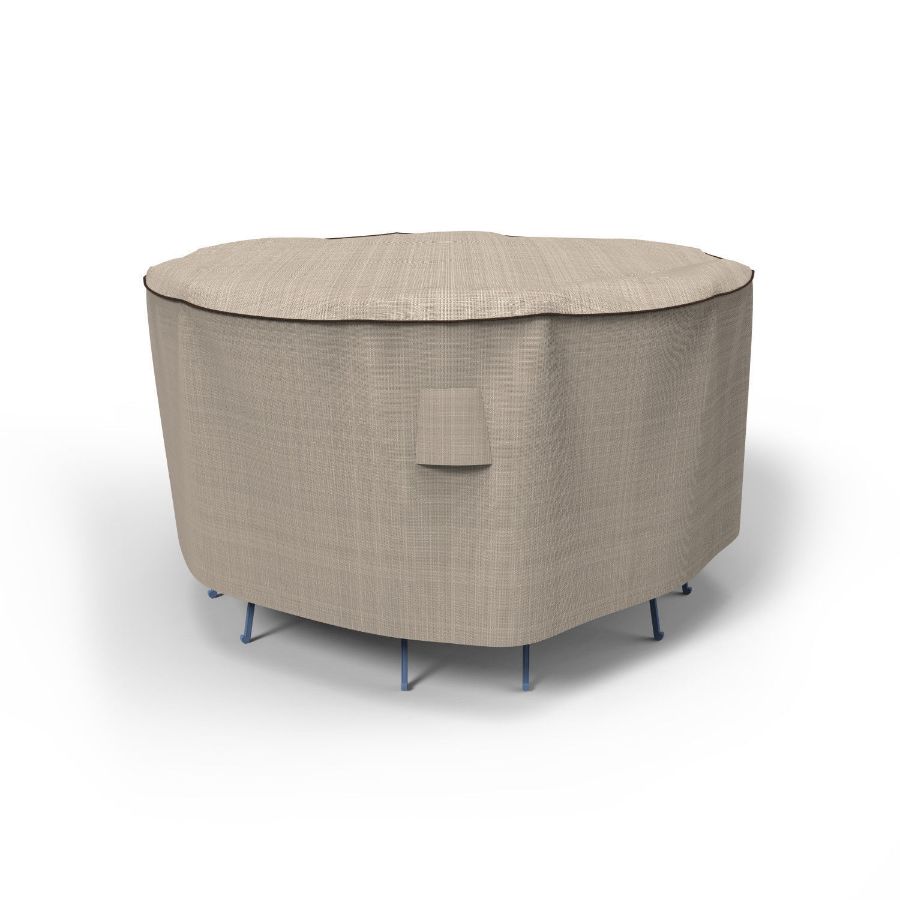 Picture of Small Bar Table and Chairs Combo Covers 60 in Diameter - StormBlock™ Signature Black Ivory