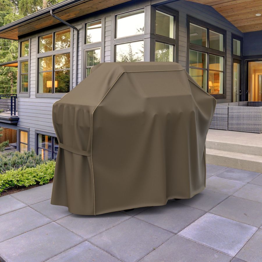 Photo de 60 in Wide Grill Covers - StormBlock™ Platinum Black and Tan Weave